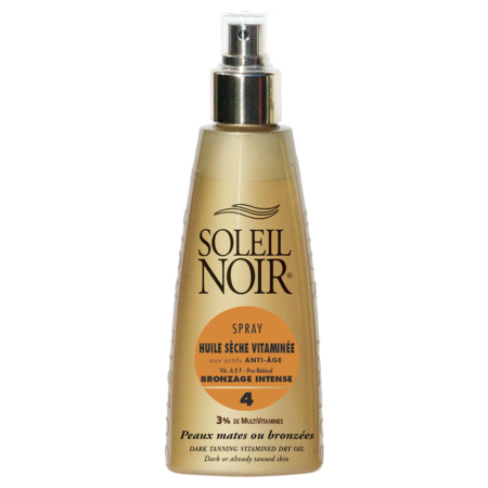 Soleil Noir Huile Sèche Vitaminée Bronzage Intense SPF 4, Spray de 150 ml