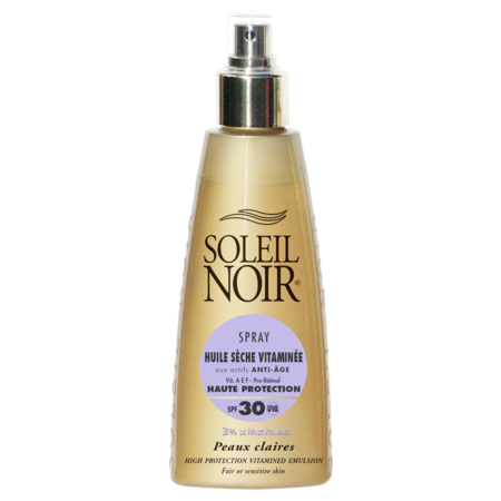 Soleil Noir Huile Sèche Vitaminée SPF30, Spray de 150 ml