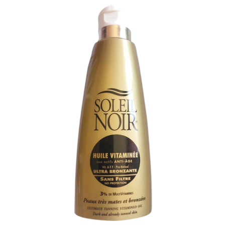 Soleil Noir N°12 Huile Vitaminée aux Acitfs Anti-Âge Ultra Bronzante, 150 ml