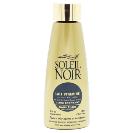 Soleil Noir Lait Vitaminé Ultra Bronzant Sans Filtre, 150 ml