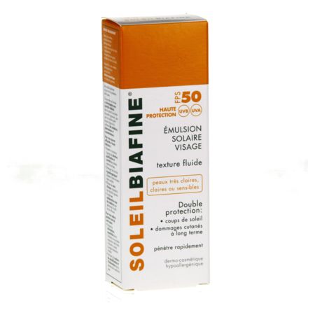 Soleilbiafine emulsion solaire visage fps 50- 50ml