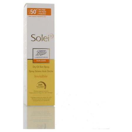 Boots soleisp - spray solaire huile sèche invisible spf 50 - 125ml