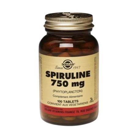 Solgar spiruline 750 mg, 100 comprimés