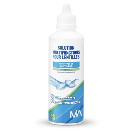 Solution Multifonction pour Lentilles Yeux Sensibles, 100ml