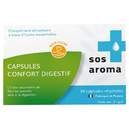 SOS Aroma Capsules Confort Digestif, Boite de 30 Capsules