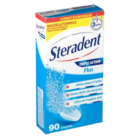 Steradent triple action comprime effervescent, x 30