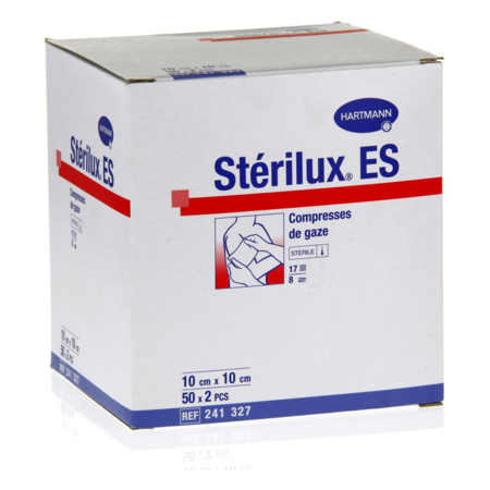 Sterilux es compresse sterile 10 cm x 10 cm, 2 x 50