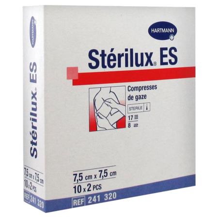 Sterilux es compresse sterile 7,5 cm x 7,5 cm, 2 x 10