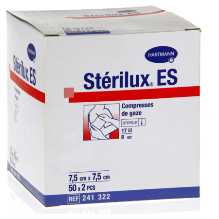 Sterilux es compresse sterile  7cm5 x 7cm5 sac2 50