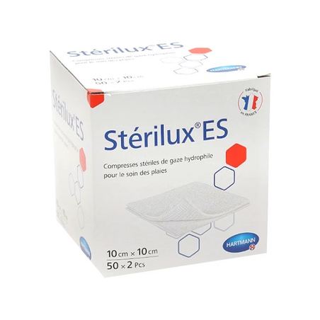 Sterilux ES Compresses 10x10cm, Boite de 20