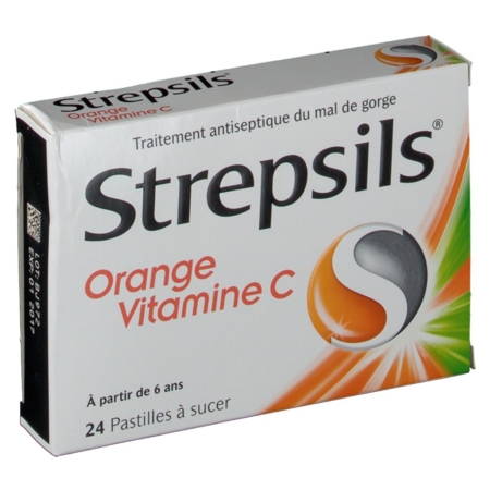 Strepsils orange vitamine c, 24 pastilles à sucer