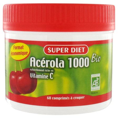 Superdiet acerola 1000 bio cpr a croquer 60