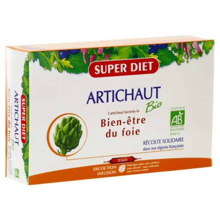 Superdiet artichaut bio, 20 ampoules buvables