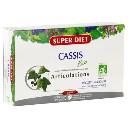 Superdiet cassis bio, 20 ampoules buvables