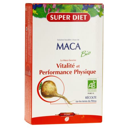 Superdiet maca bio, 20 ampoules buvables