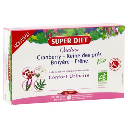 Superdiet quatuor bio confort urinaire, 20 ampoules