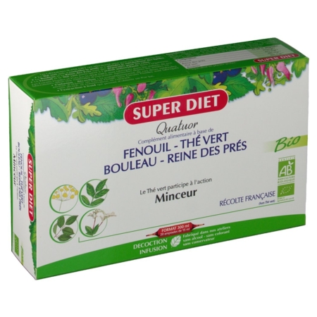 Superdiet quatuor bio minceur solution buvable, 20 ampoules