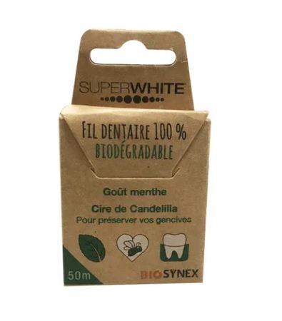 Superwhite fil dentaire bio dégradable menthe 50 m