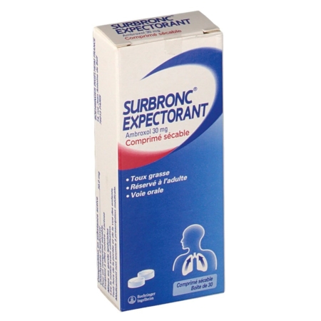 Surbronc expectorant ambroxol 30 mg, 30 comprimés sécables