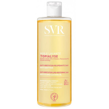 SVR Topialyse Huile Lavante Anti-Irritation Relipidante 24h Anti-Grattage, 400 ml