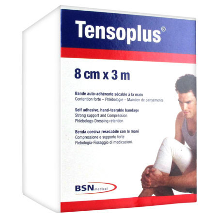 Tensoplus bande cohesive 3 m x 8 cm blanc