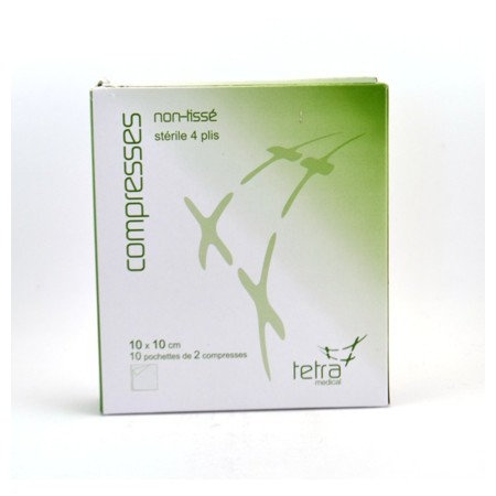 Tetra compresse nt sterile 10 cm x 10 cm, 2 x 10