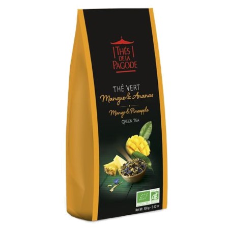 Thés de la Pagode Thé Vert Mangue Ananas Bio, 100 g