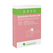 ABSOFOAM BORDER LITE pansement hydrocellulaire taille M (9x15cm), boîte de 10