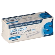 Aciclovir sandoz conseil 5 %, 2 g de crème