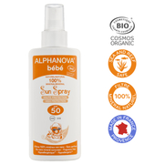 Alphanova Bébé Spray Solaire SPF50, 125g