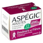 Aspegic adultes 1000 mg, 15 sachets