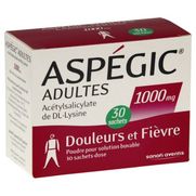 Aspegic adultes 1000 mg, 30 sachets