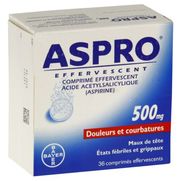 Aspro 500 effervescent, 36 comprimés effervescents