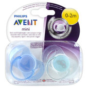 Avent lot de 2 sucettes nuit ultra air 0-6 mois rose & violette