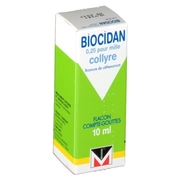 Biocidan 0,25 pour mille, flacon de 10 ml de collyre