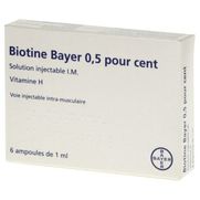 Biotine bayer 0,5 %, 6 ampoules de solution injectable im