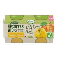 Blédina Récoltes Bio Pommes Coings, 2 x 130 gr