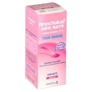 Bronchokod sans sucre enfants 2 %, flacon de 125 ml de solution buvable