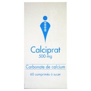 Calciprat 500 mg Carbonate de Calcium, 60 Comprimés à Sucer