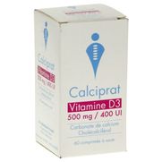 Calciprat vitamine d3 500 mg/400 ui, 60 comprimés à sucer