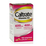Caltrate vitamine d3 600 mg/400 ui, 180 comprimés pelliculés sécables