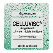Celluvisc 4 mg/0,4 ml, 90 flacons unidoses de 0,4 ml de collyre
