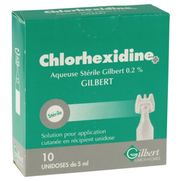 Chlorhexidine aqueuse sterile gilbert 0,2 %, 10 x 5 ml de solution pour application
