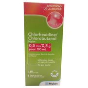 Chlorhexidine/chlorobutanol mylan 0,5 ml/0,5 g pour 100 ml, flacon de 200 ml de solution pour bain de bouche