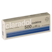 Claradol codeine 500 mg/20 mg, 16 comprimés
