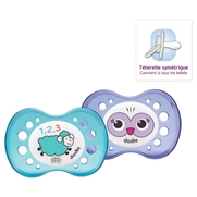 Dodie sucette anatomique + 18 mois silicone duo nuit chouette/mouton a2 lot 2 sucettes