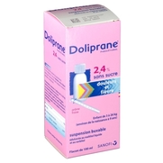 Doliprane 2,4 % sans sucre, flacon de 100 ml de suspension buvable