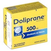 Doliprane 500 mg, 16 comprimés effervescents
