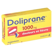 Doliprane adultes 1000 mg, 8 suppositoires
