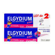 Elgydium Kids Dentifrice Grenadine 3/6 Ans, Lot de 2 x 50 ml